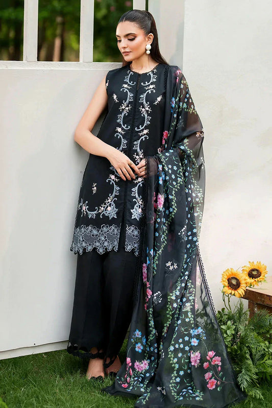 Picture of Asifa & Nabeel - Eden Cambric Collection - Ink Blossom ECU25-02 - Unstitched - Available at Raja Sahib