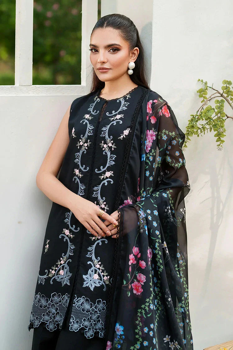 Picture of Asifa & Nabeel - Eden Cambric Collection - Ink Blossom ECU25-02 - Unstitched - Available at Raja Sahib