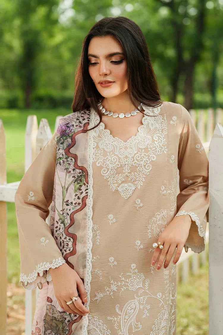 Picture of Asifa & Nabeel - Eden Cambric Collection - Ivory Haze ECU25-03 - Unstitched - Available at Raja Sahib