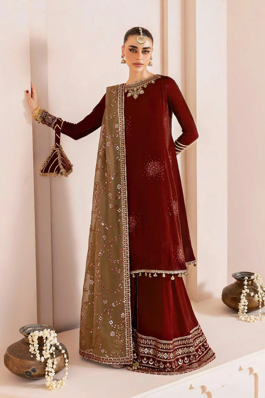 Picture of Jazmin - Chaandani Luxury Velvet Formals - CVF D-07 GULAAL - Unstitched - Available at Raja Sahib