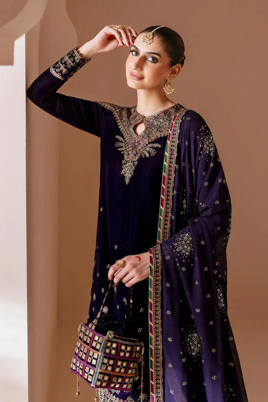 Picture of Jazmin - Chaandani Luxury Velvet Formals - CVF D-08 NILOFER - Unstitched - Available at Raja Sahib