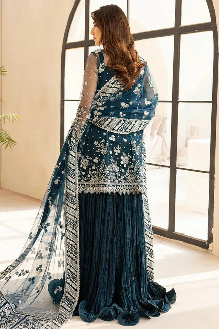 Picture of Farasha - Luzella Premium Formals - 04-TEAL DRIZZLE - Unstitched - Available at Raja Sahib