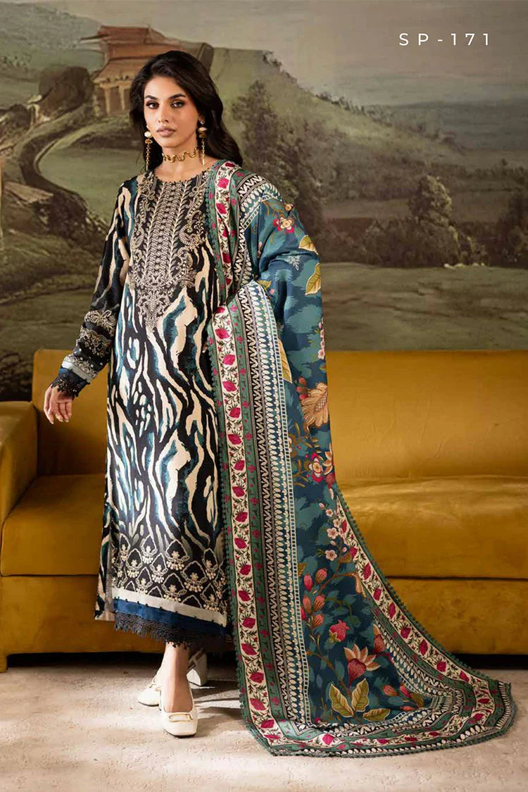Picture of Nureh - Signature Prints Printed Doria Linen Collecton Vol 2 - SP-171 - Unstitched - Available at Raja Sahib