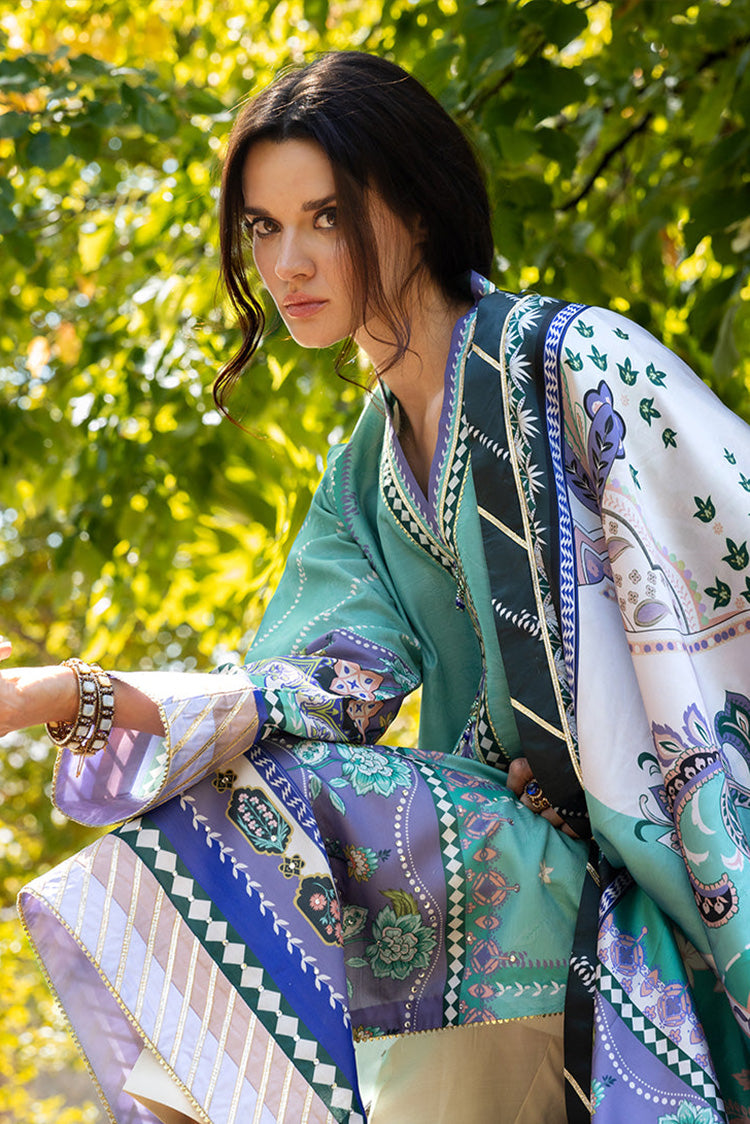 Picture of Mushq - Nirvana Printed Silk Collection - 10 Lunar Dew - Unstitched - Available at Raja Sahib