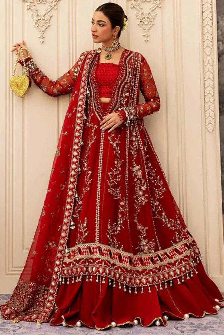 Picture of Sadaf Fawad Khan - Siraa Festive Luxe Collection - 02 Scarlet - Unstitched - Available at Raja Sahib