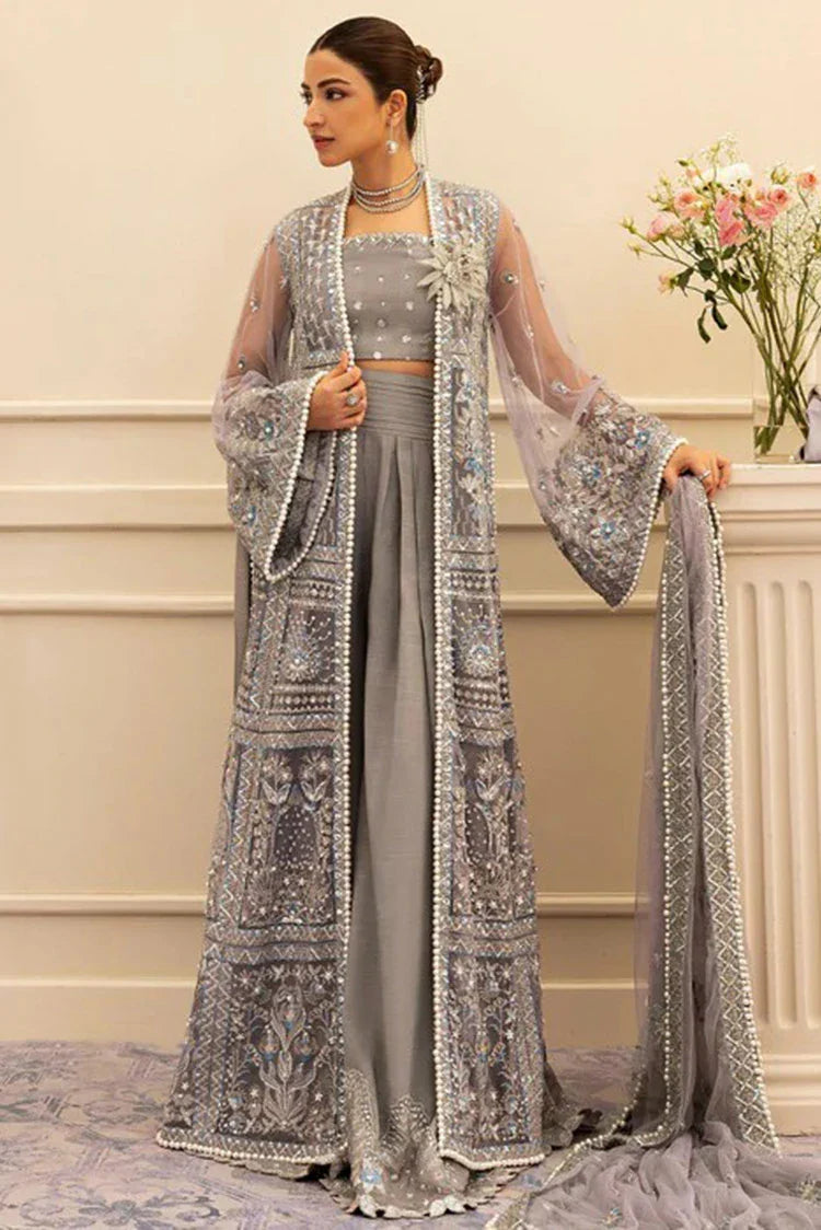 Picture of Sadaf Fawad Khan - Siraa Festive Luxe Collection - 04 Overcast Whisper - Unstitched - Available at Raja Sahib