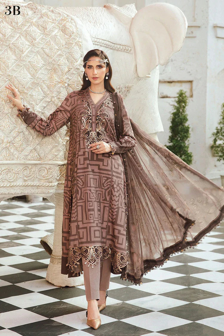 Picture of Maria B - Rani Mahal M Prints Fall Collection - MPT-27-03B - Unstitched - Available at Raja Sahib