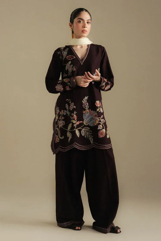 Picture of Zara Shahjahan - Coco Winter Collection - BERRY-3A - Unstitched - Available at Raja Sahib