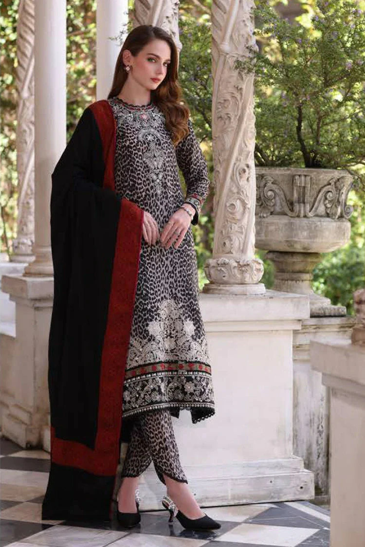 Picture of Noor by Saadia Asad - Noor Winter Pashmina Shawl - D1-Noir Safari - Unstitched - Available at Raja Sahib