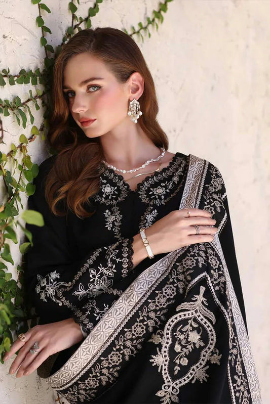 Picture of Noor by Saadia Asad - Noor Winter Pashmina Shawl - D7-Obsidian - Unstitched - Available at Raja Sahib