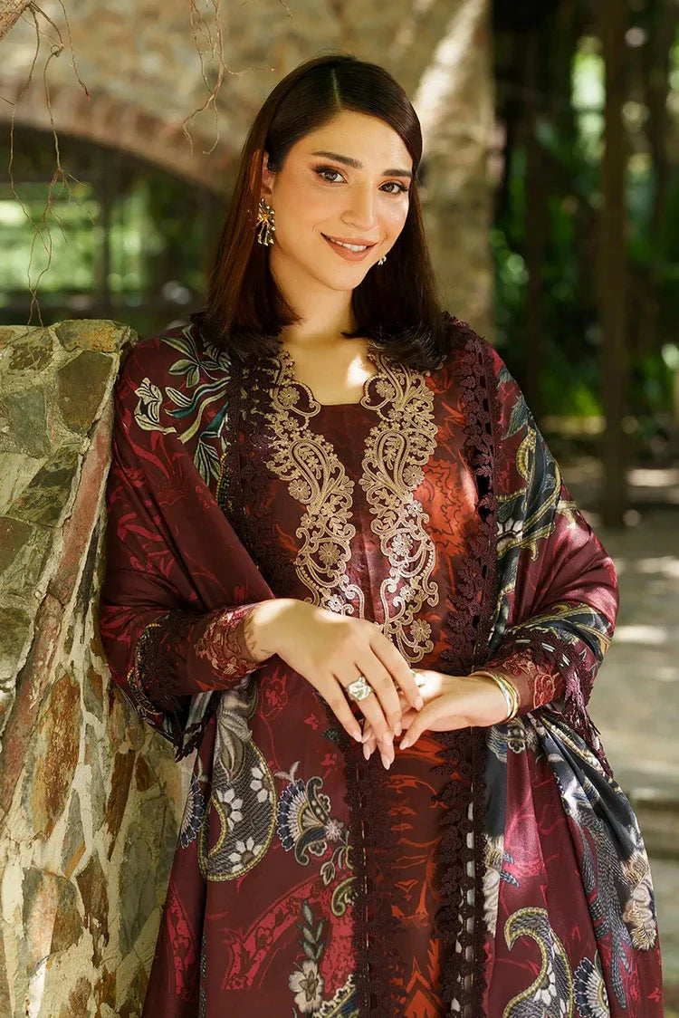 Picture of Asifa & Nabeel - Meraki Winter Collection - ANM-10-Crimson Chill - Unstitched - Available at Raja Sahib