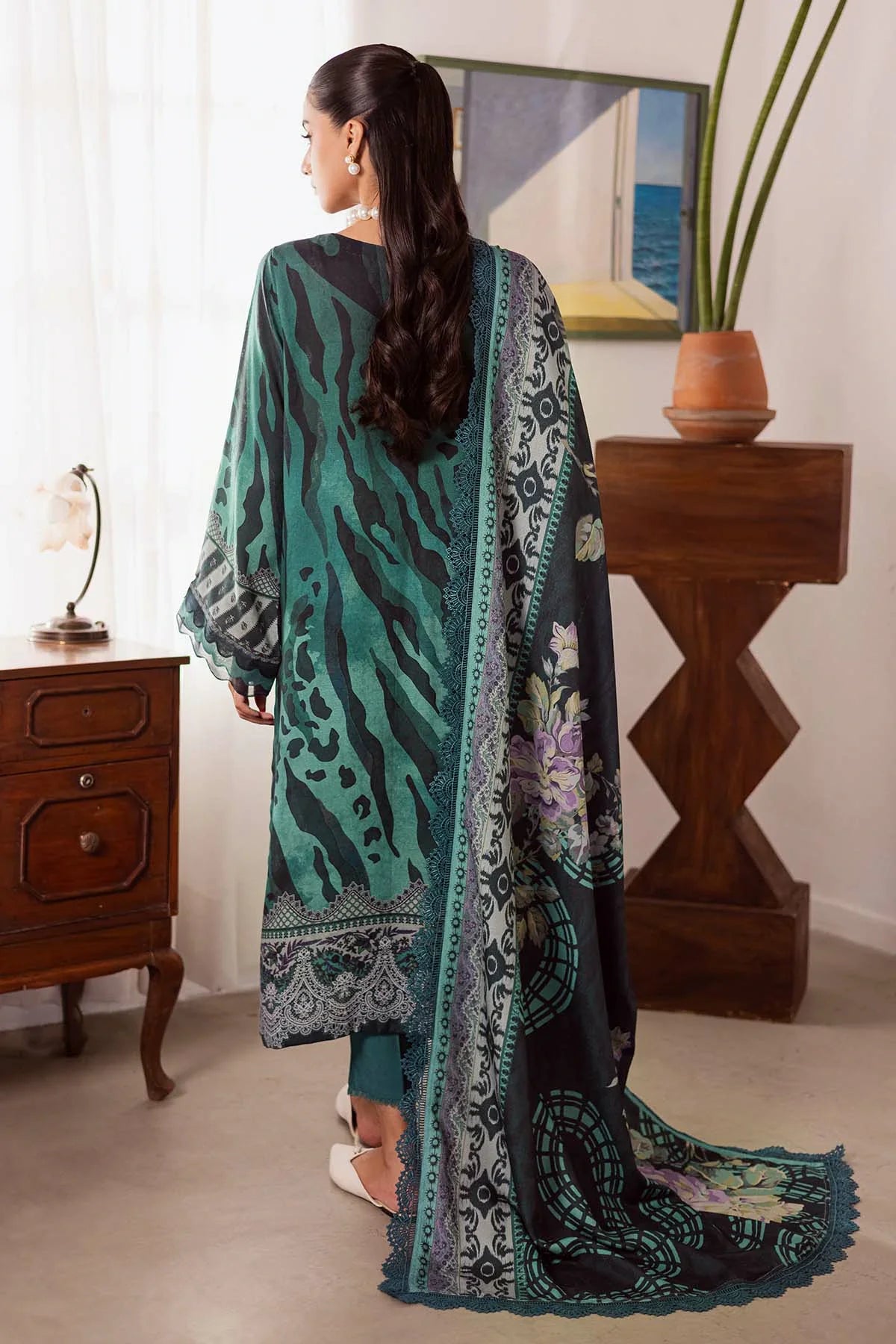 Picture of Nureh - Signature Prints Printed Linen Jacquard Collecton Vol 4 - SP-190 - Unstitched - Available at Raja Sahib