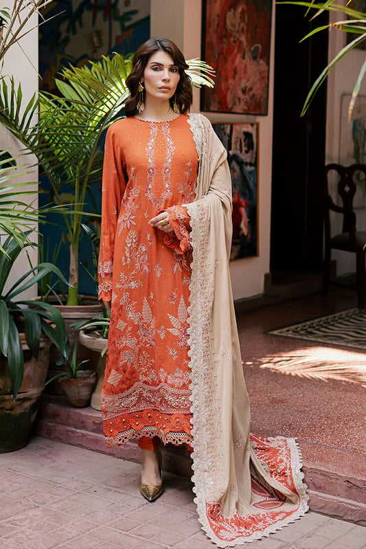 Picture of Nureh - Exclusive Luxury Unstitched Peach Leather Collection - NE-184 - Unstitched - Available at Raja Sahib