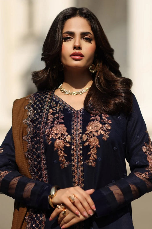 Picture of Charizma - Signature Embroidered Peach Leather & Velvet Collection - CSW5-01 - Unstitched - Available at Raja Sahib