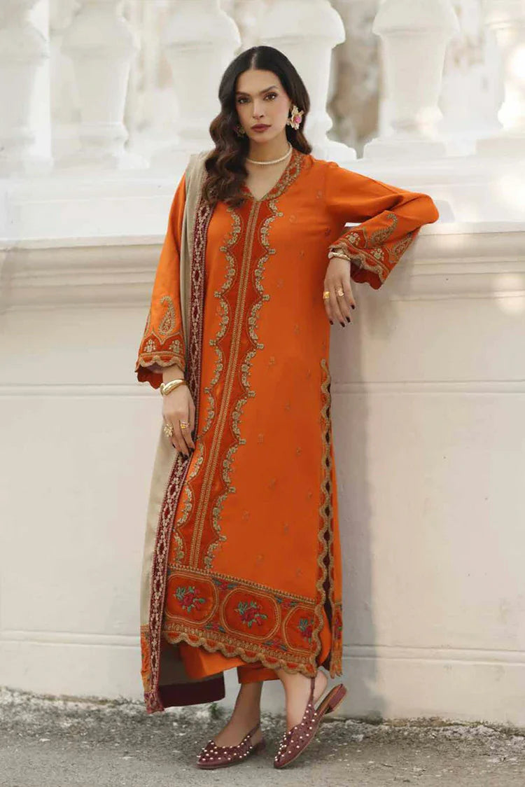 Picture of Charizma - Signature Embroidered Peach Leather & Velvet Collection - CSW5-03 - Unstitched - Available at Raja Sahib