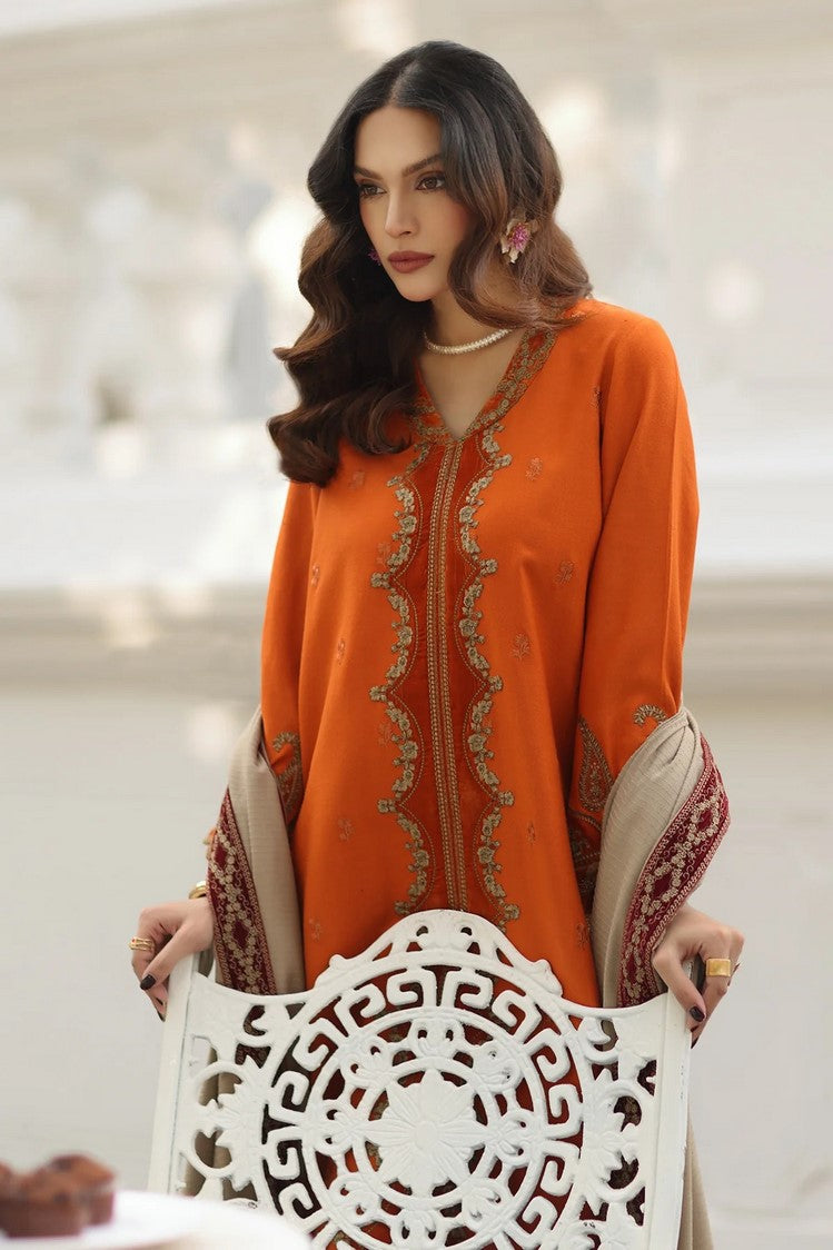 Picture of Charizma - Signature Embroidered Peach Leather & Velvet Collection - CSW5-03 - Unstitched - Available at Raja Sahib