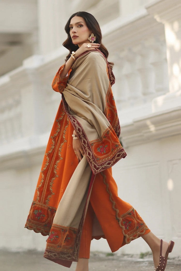 Picture of Charizma - Signature Embroidered Peach Leather & Velvet Collection - CSW5-03 - Unstitched - Available at Raja Sahib