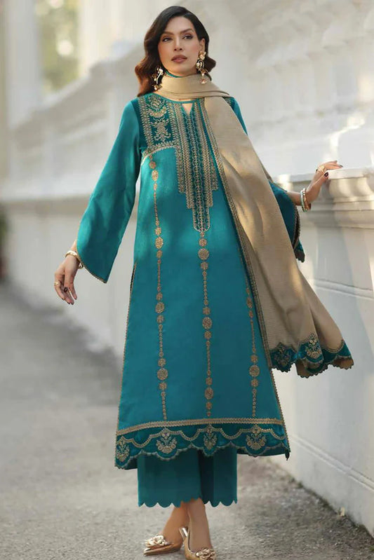 Picture of Charizma - Signature Embroidered Peach Leather & Velvet Collection - CSW5-04 - Unstitched - Available at Raja Sahib