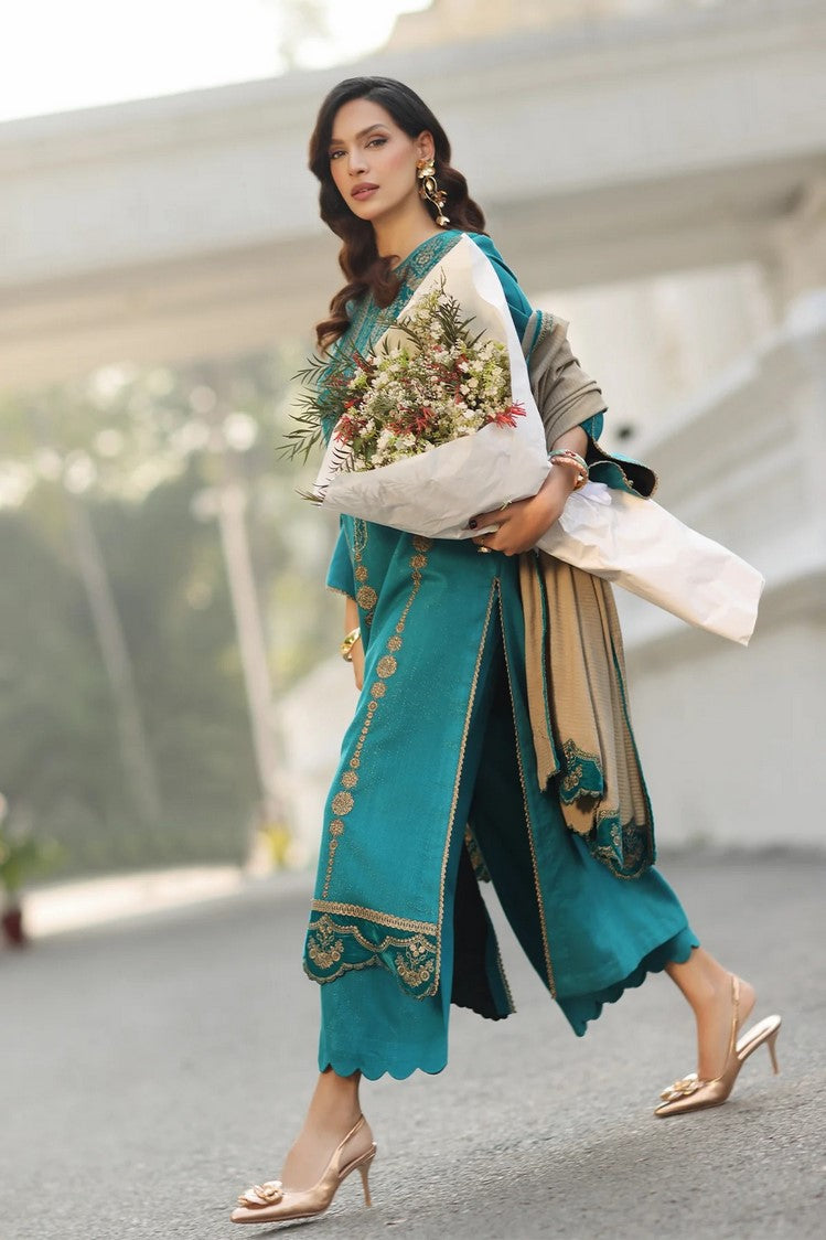 Picture of Charizma - Signature Embroidered Peach Leather & Velvet Collection - CSW5-04 - Unstitched - Available at Raja Sahib