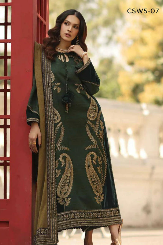 Picture of Charizma - Signature Embroidered Peach Leather & Velvet Collection - CSW5-07 - Unstitched - Available at Raja Sahib