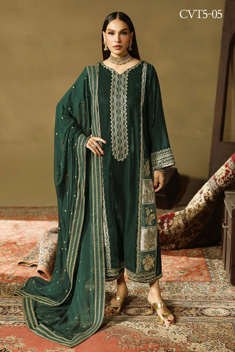 Picture of Charizma - Signora Premium Embroidered Velvet & Adda Work Collection Vol 1 - CVT5-05 - Unstitched - Available at Raja Sahib