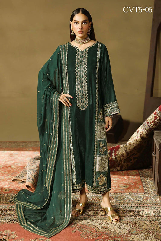 Picture of Charizma - Signora Premium Embroidered Velvet & Adda Work Collection Vol 1 - CVT5-05 - Unstitched - Available at Raja Sahib