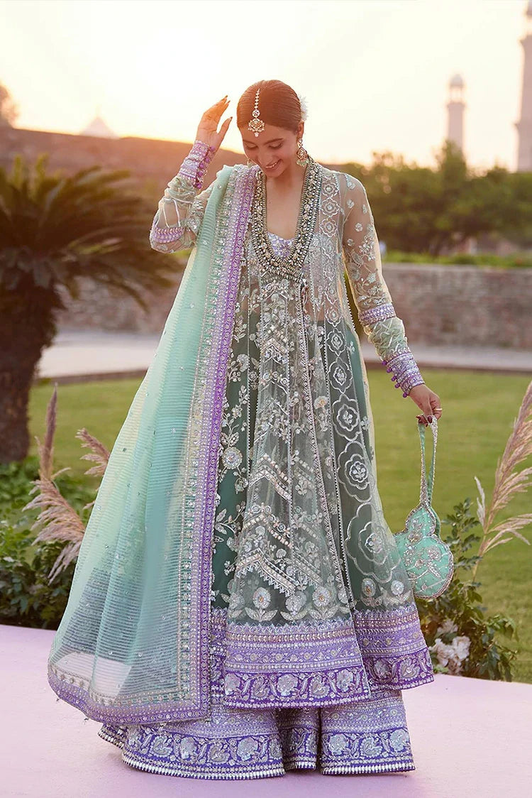 Picture of Zaha - Gossamer Wedding Festive Collection - ZARQAH - E- PISTACHIO ZC25-03 - Unstitched - Available at Raja Sahib