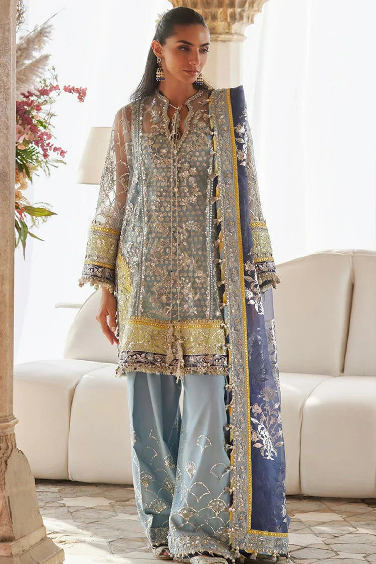 Picture of Zaha - Gossamer Wedding Festive Collection - NILOFAR-E-SHAAM ZC25-04 - Unstitched - Available at Raja Sahib