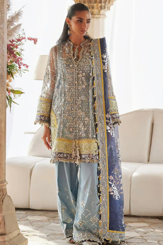 Picture of Zaha - Gossamer Wedding Festive Collection - NILOFAR-E-SHAAM ZC25-04 - Unstitched - Available at Raja Sahib