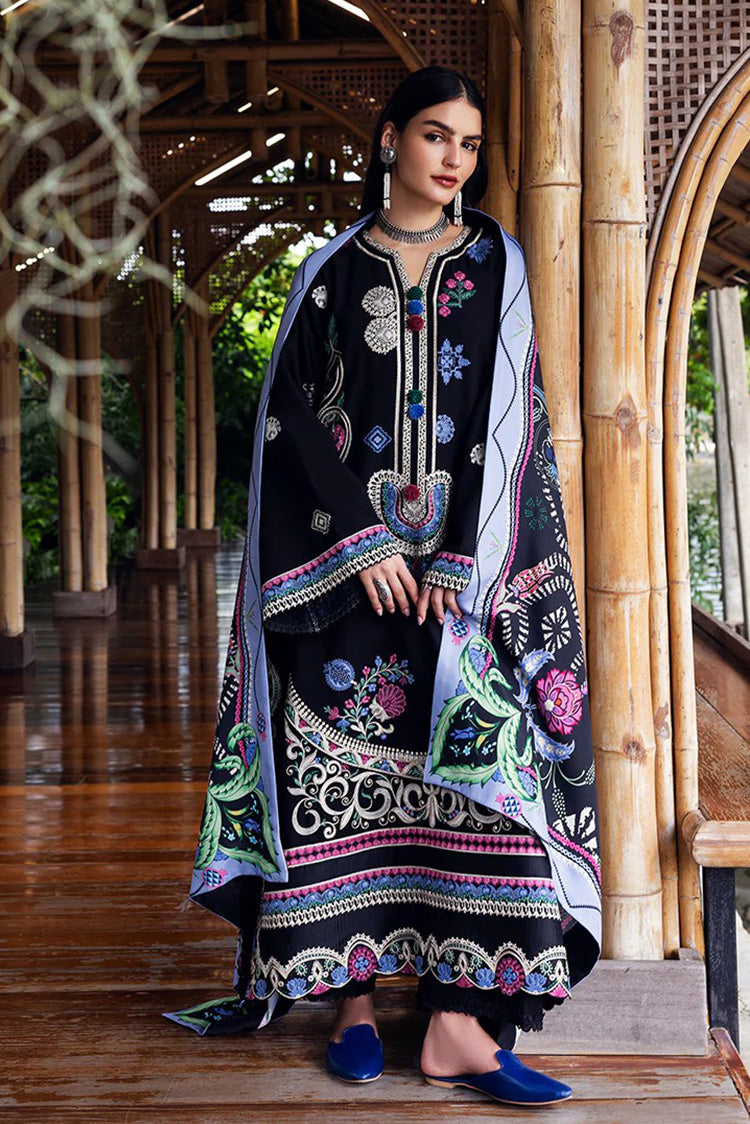 Picture of Mushq - Hemline Symphony Karandi Collection - 02U-Midnight Rune - Unstitched - Available at Raja Sahib