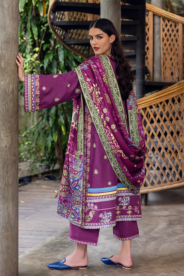 Picture of Mushq - Hemline Symphony Karandi Collection - 07U-Plum Swirl - Unstitched - Available at Raja Sahib