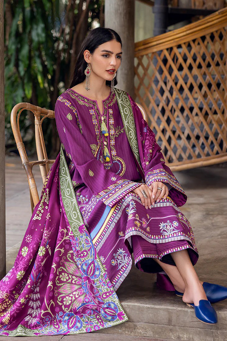 Picture of Mushq - Hemline Symphony Karandi Collection - 07U-Plum Swirl - Unstitched - Available at Raja Sahib