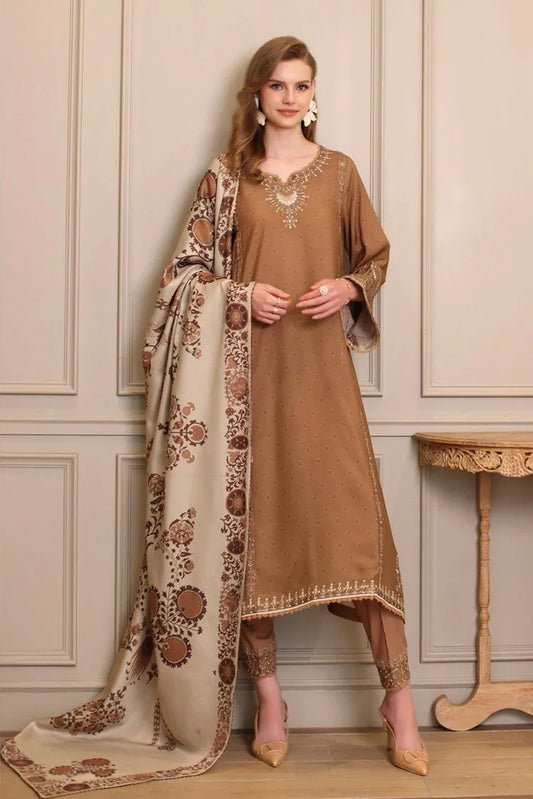 Picture of Noor by Saadia Asad - Noor Winter Embroidered Printskhaas Collection - Design 6A - Unstitched - Available at Raja Sahib