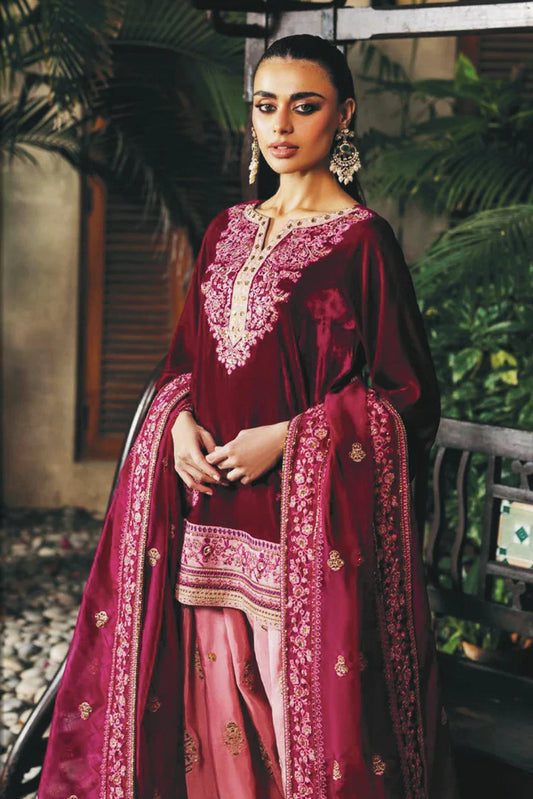 Picture of Zainab Chottani - Luxury Velvet Collection - 03 Rubi - Unstitched - Available at Raja Sahib