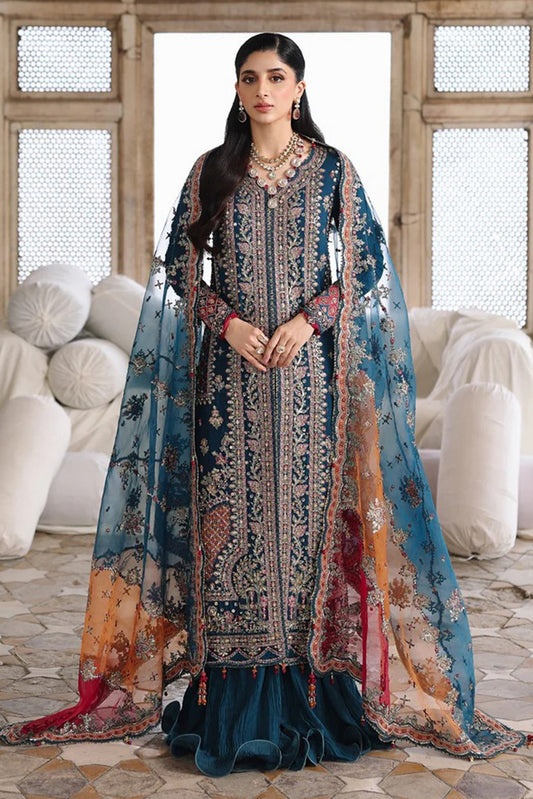 Picture of Qalamkar - Shadmani Wedding Formals - RH-02 NEELAM - Unstitched - Available at Raja Sahib
