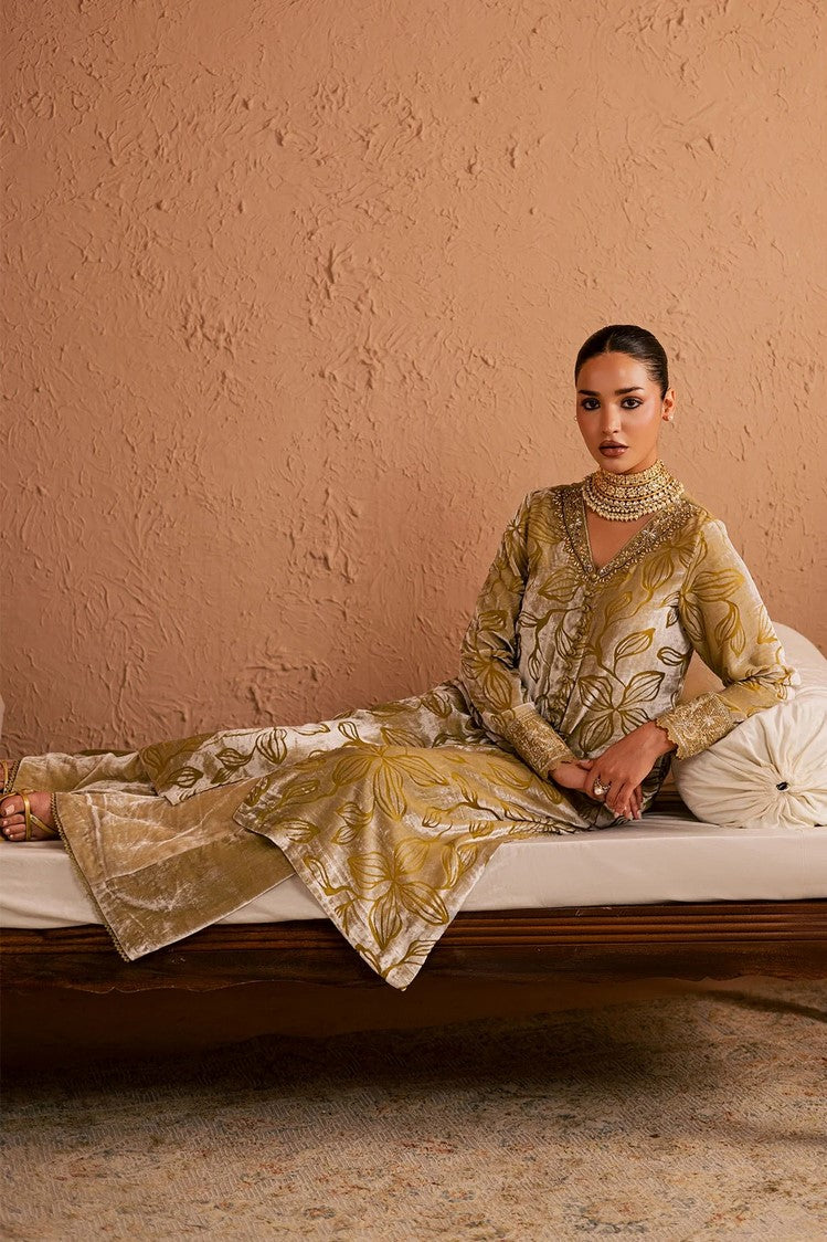 Picture of Nureh - Ballerina Embellished Velvet Palachi Collection - NU2-189 - Unstitched - Available at Raja Sahib