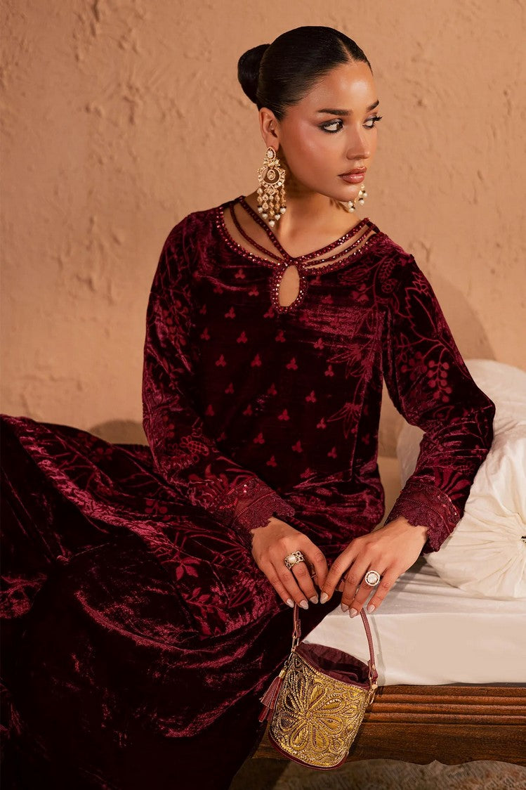 Picture of Nureh - Ballerina Embellished Velvet Palachi Collection - NU2-190 - Unstitched - Available at Raja Sahib