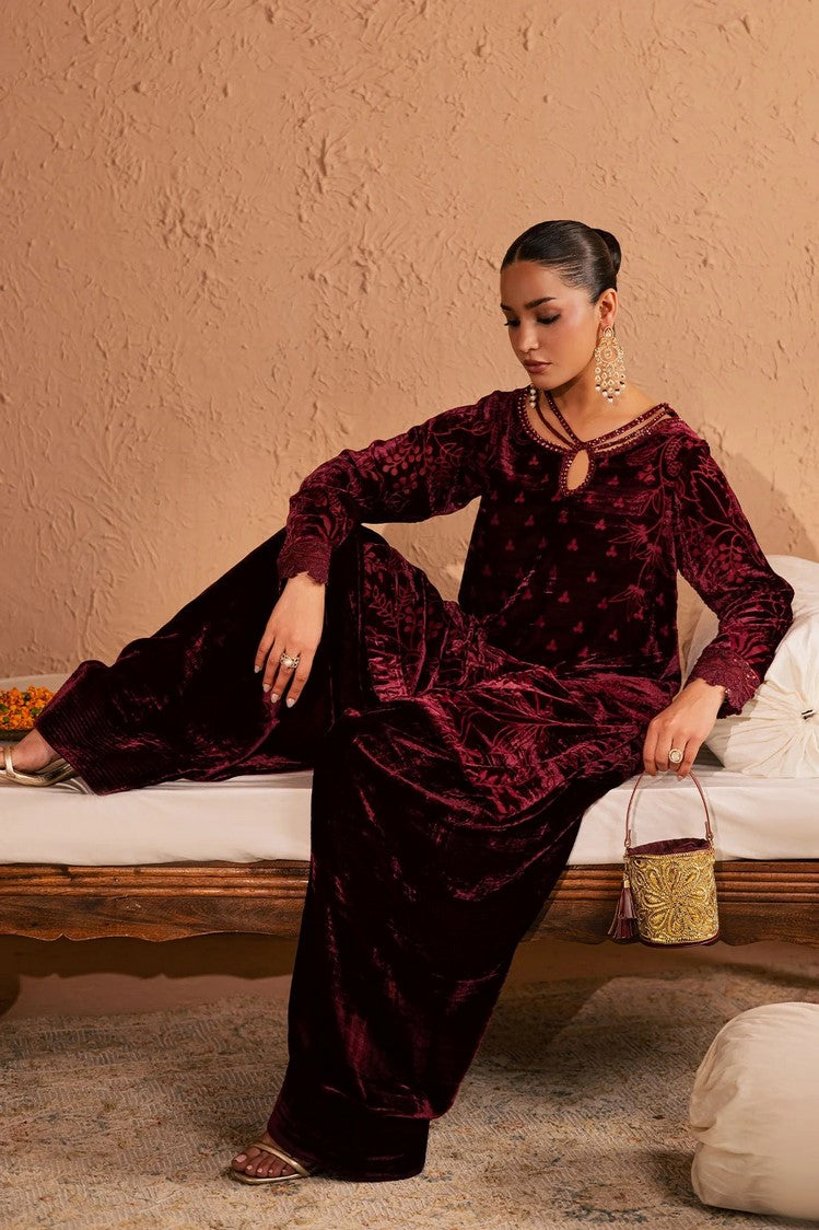 Picture of Nureh - Ballerina Embellished Velvet Palachi Collection - NU2-190 - Unstitched - Available at Raja Sahib