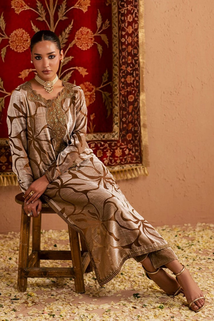 Picture of Nureh - Ballerina Embellished Velvet Palachi Collection - NU2-191 - Unstitched - Available at Raja Sahib