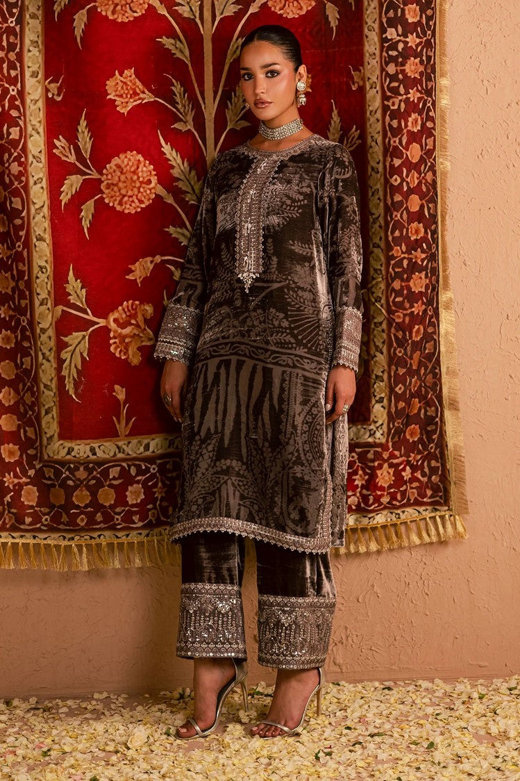 Picture of Nureh - Ballerina Embellished Velvet Palachi Collection - NU2-192 - Unstitched - Available at Raja Sahib