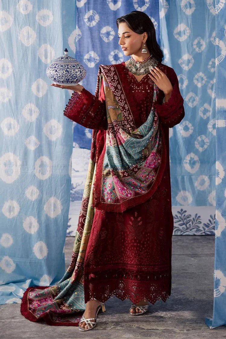 Picture of Nureh - Bazar Embroidered Chikankari Peach Leather Collection - NE-204 - Unstitched - Available at Raja Sahib