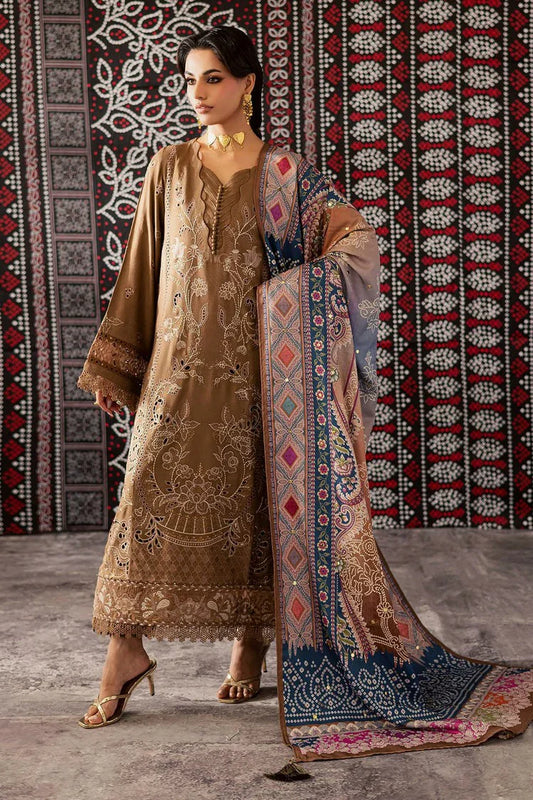 Picture of Nureh - Bazar Embroidered Chikankari Peach Leather Collection - NE-205 - Unstitched - Available at Raja Sahib