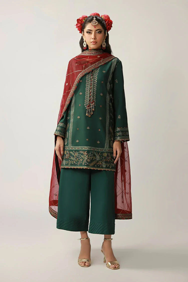 Asim Jofa - Layaan Festive Collection - AJULO-12 Embroidered Silk 3 Pcs - Unstitched