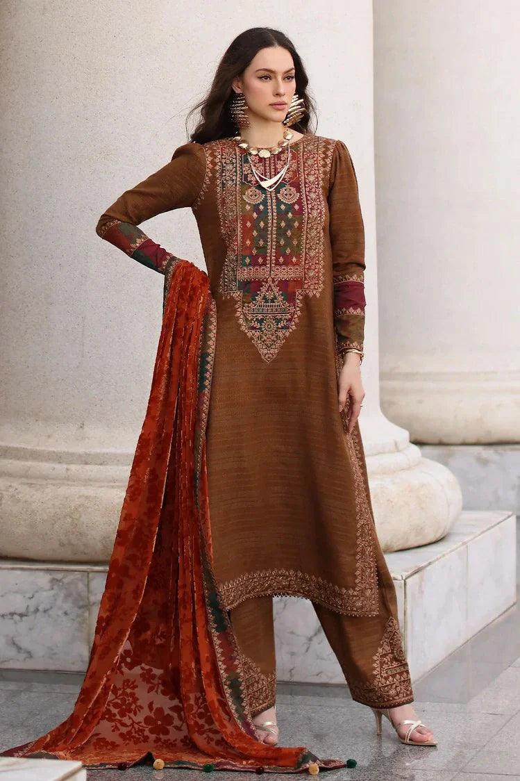 Picture of Charizma - Poshima Embroidered Peach Leather Collection Vol 3 - PSW5-18 - Unstitched - Available at Raja Sahib