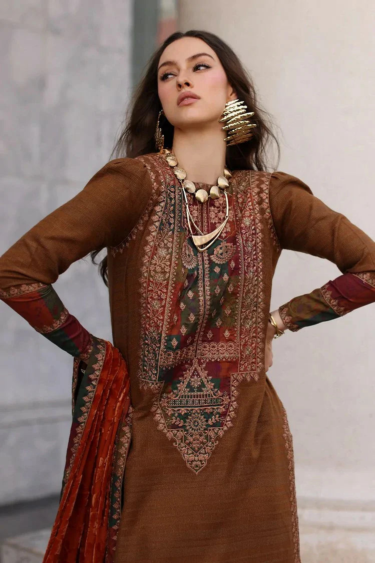Picture of Charizma - Poshima Embroidered Peach Leather Collection Vol 3 - PSW5-18 - Unstitched - Available at Raja Sahib