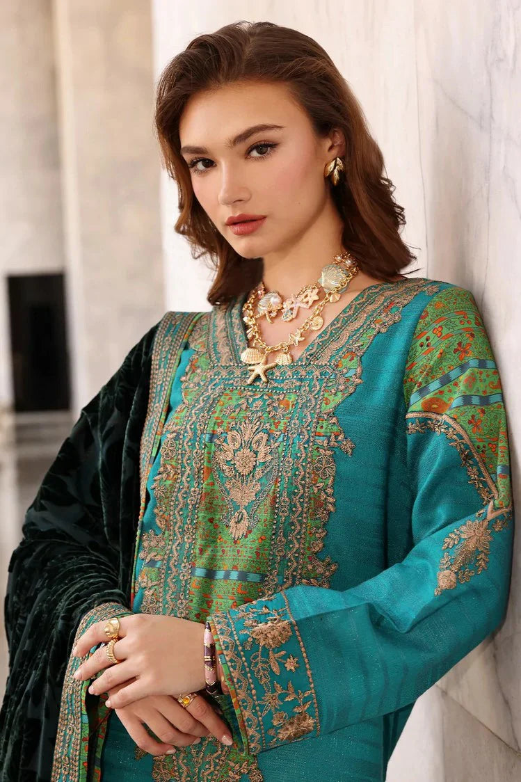 Picture of Charizma - Poshima Embroidered Peach Leather Collection Vol 3 - PSW5-19 - Unstitched - Available at Raja Sahib