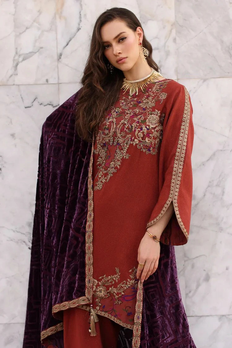 Picture of Charizma - Poshima Embroidered Peach Leather Collection Vol 3 - PSW5-22 - Unstitched - Available at Raja Sahib