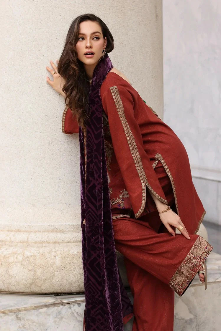 Picture of Charizma - Poshima Embroidered Peach Leather Collection Vol 3 - PSW5-22 - Unstitched - Available at Raja Sahib