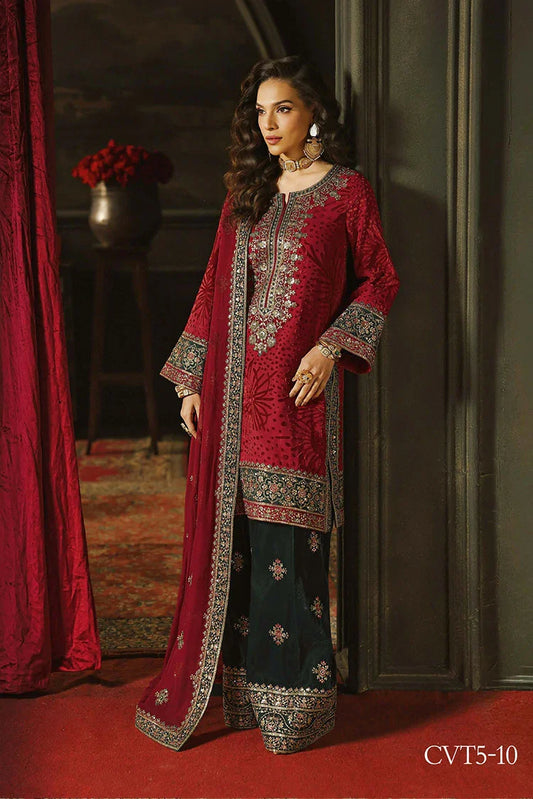 Charizma - Signora Premium Embroidered Plachi Velvet Collection Vol 2 - CVT5-10 - Unstitched
