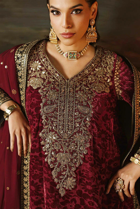 Charizma - Signora Premium Embroidered Plachi Velvet Collection Vol 2 - CVT5-15 - Unstitched
